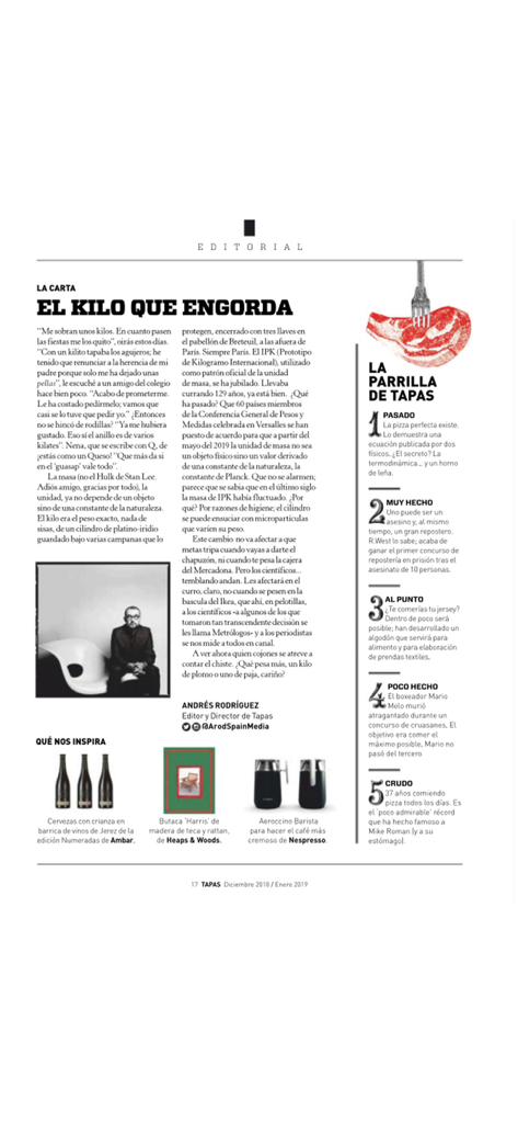A digital editorial page from TAPAS Magazine featuring a lifestyle article and product recommendations.