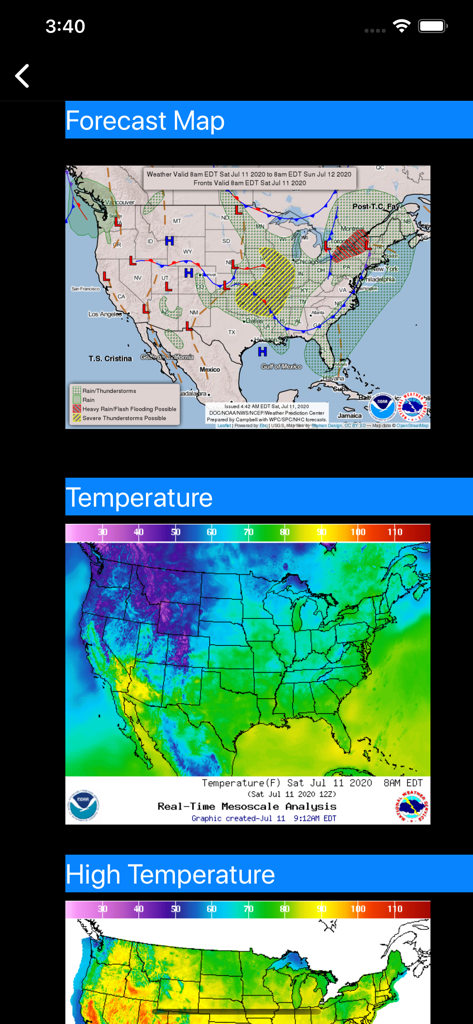 US NOAA Radars 3D Pro - United States weather forecast and temperature radar maps