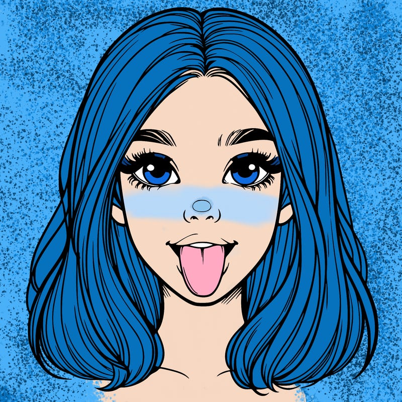 realistic girl with her tongue out