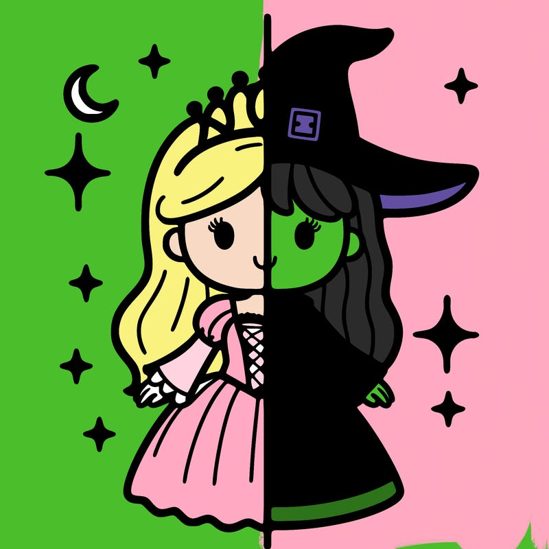 split princess and witch