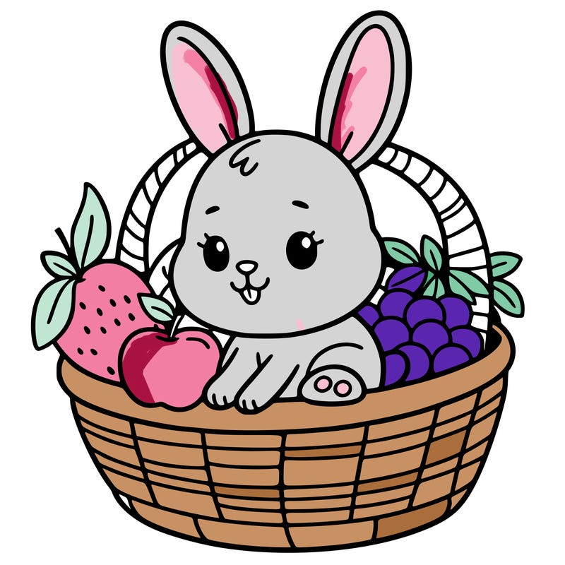 bunny in a fruit basket