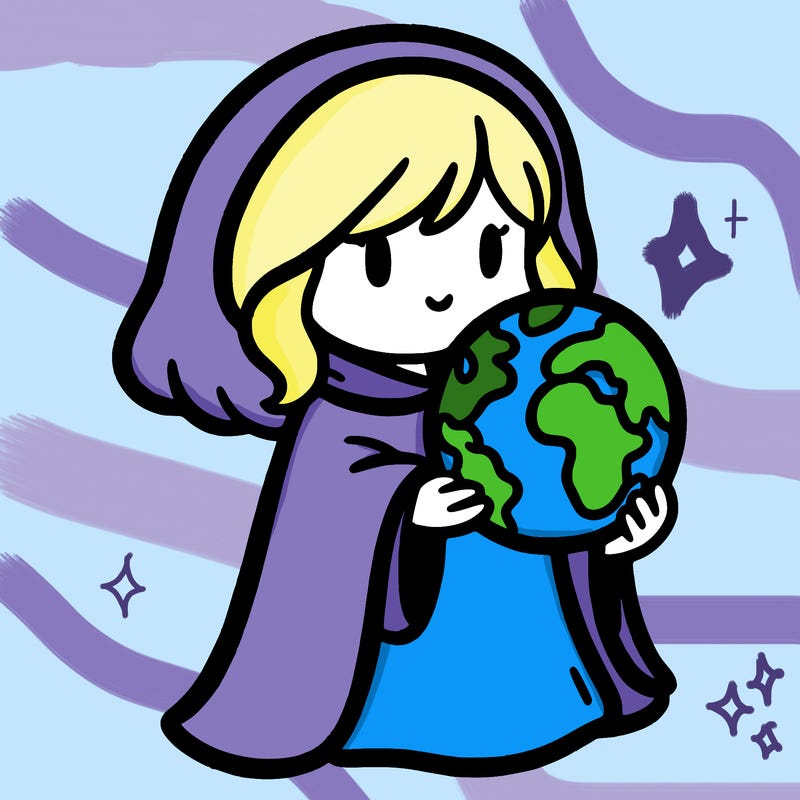 earth held by woman in cloak