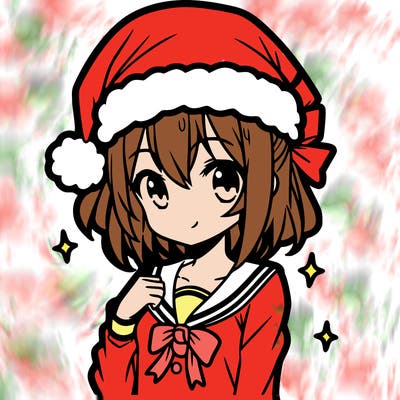 anime girl wearing a santa hat