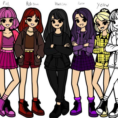 group of girl teenagers