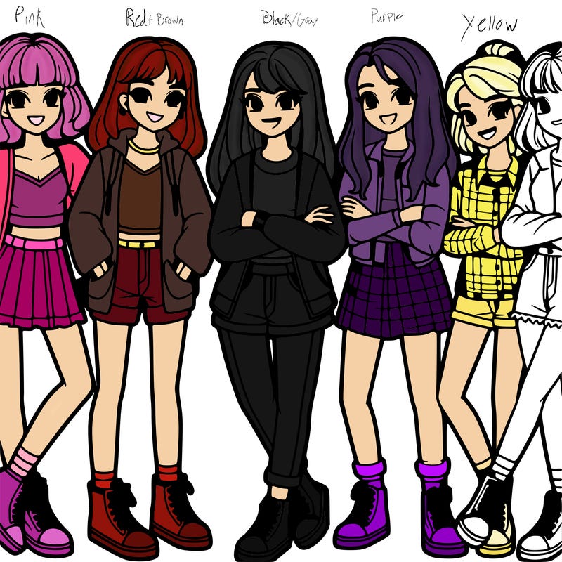 group of girl teenagers