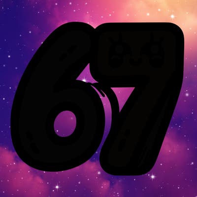 the numbers 67