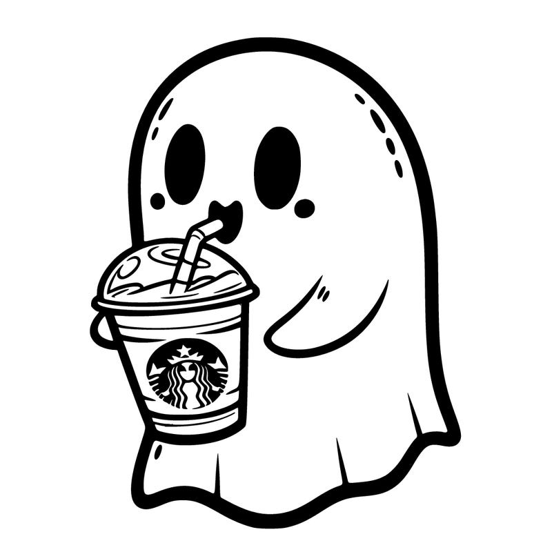 a. ghost drinking starbucks