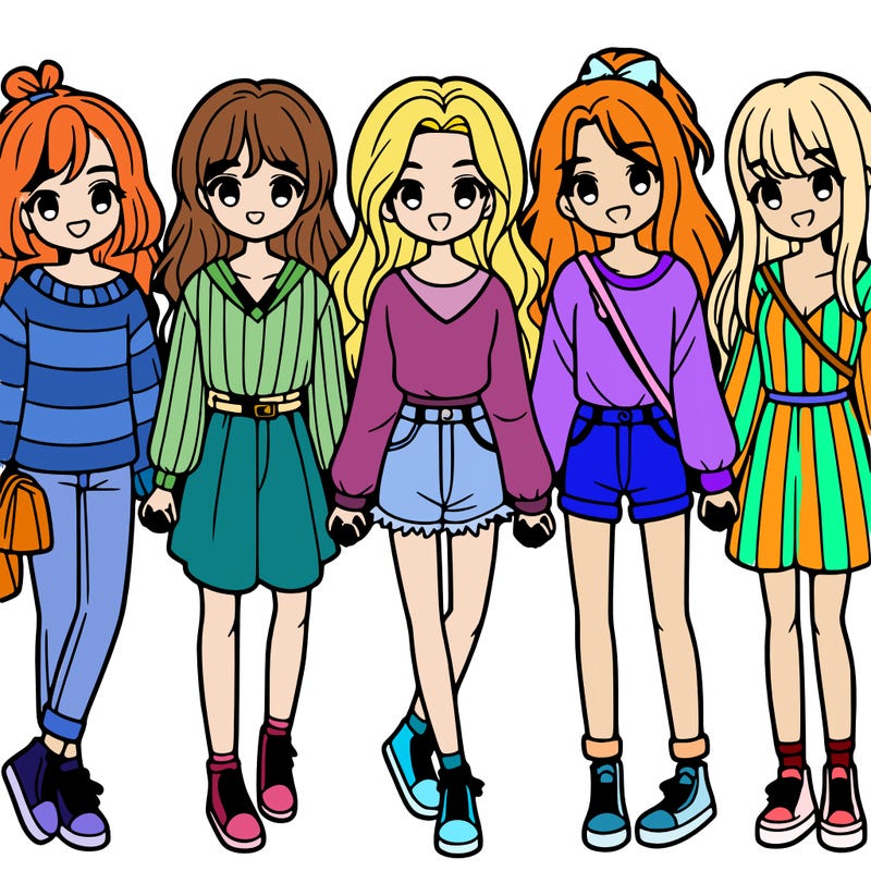 a group of six best friends holding hands that are all girls