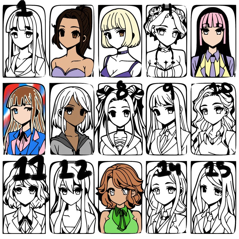 girls that look diffrent anime