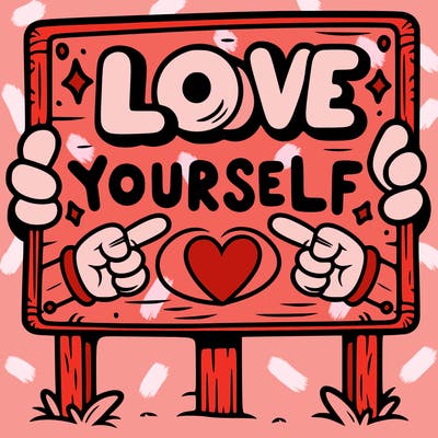 a sign where it is written: love yourself
