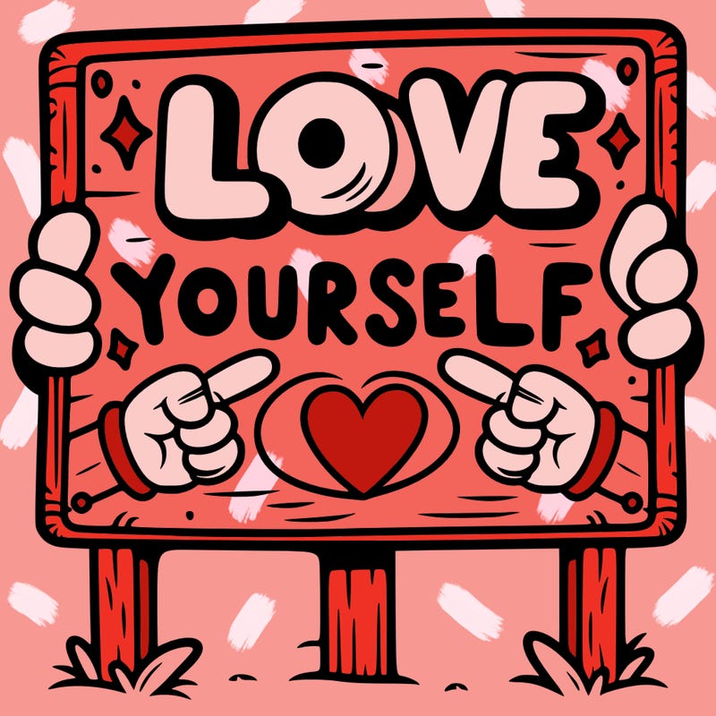 a sign where it is written: love yourself
