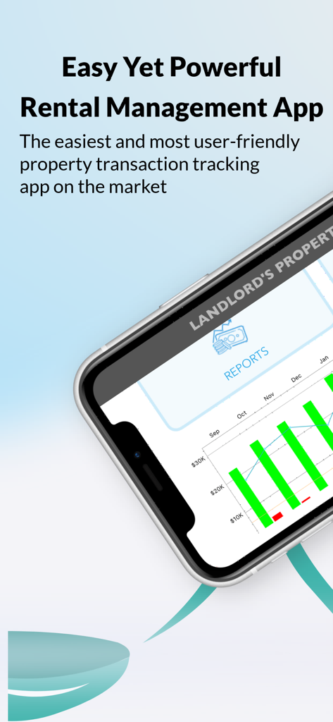 Aplicativo Gerenciador de Propriedades do Proprietário exibindo relatórios de receita e despesas de aluguel em uma tela de smartphone