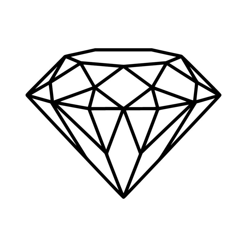 only one diamond  
no eyes no mouth no legs no hair no arms