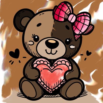 teddy bear hugging a heart