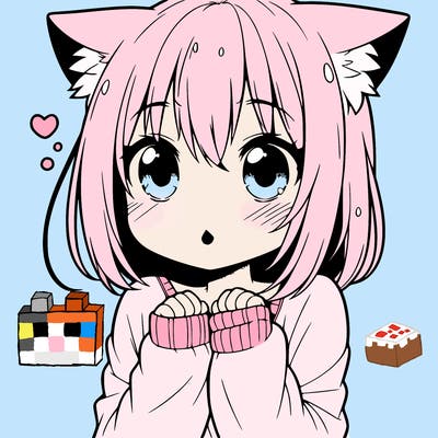 shy anime catgirl