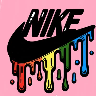 dripping nike logo
