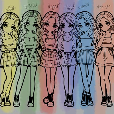 a group of girls realistic