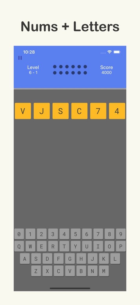 Brain Sharp: Memory & Math - Juego de memoria de Brain Sharp con números y letras