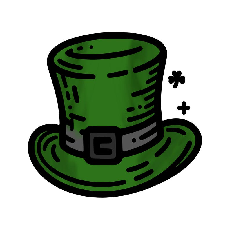 st patrick hat with thin lines