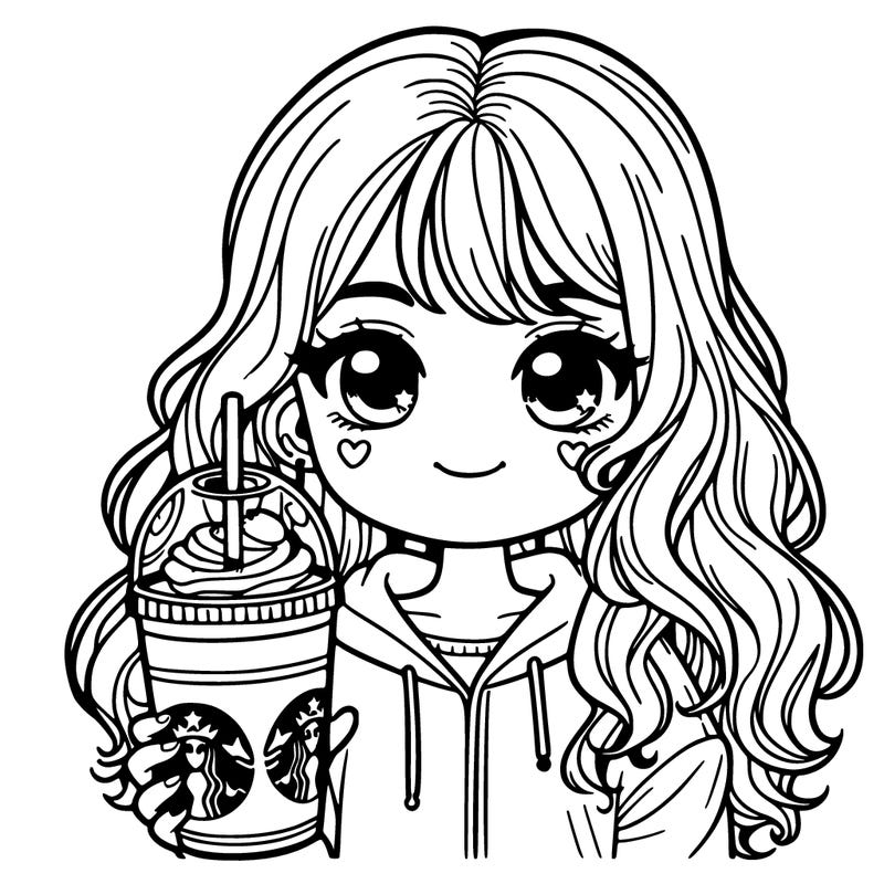 pretty girl with a starbucks drink