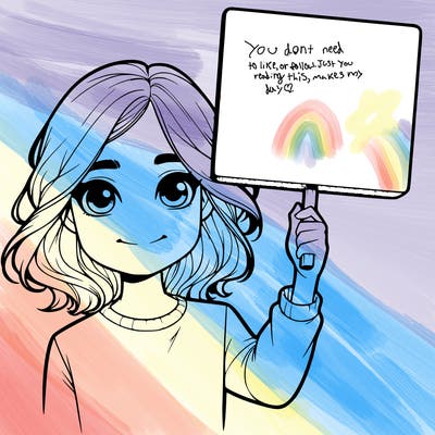 realistic girl holding up a sign