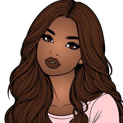 realistic girl with hair on her hair and lips