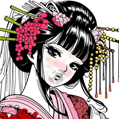 manga geisha detail