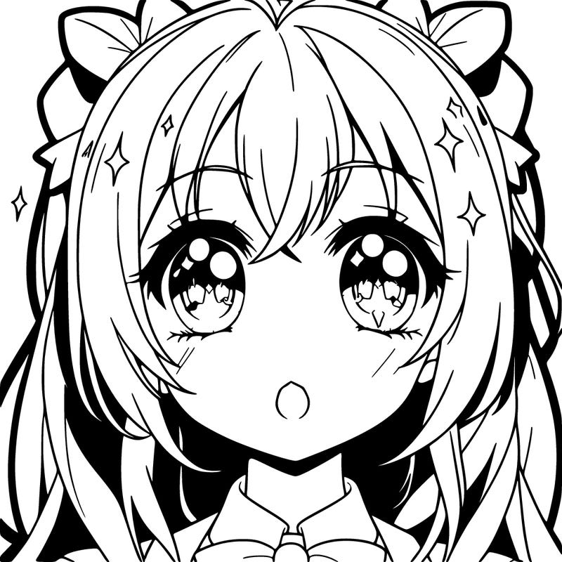 an anime girl with big shiny eyes