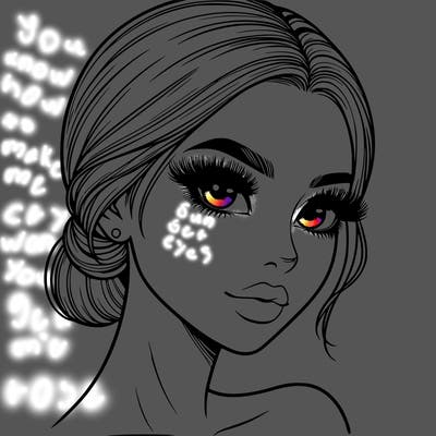 realistic girl with lashes