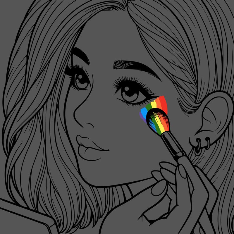 a realistic girl doing her makeup