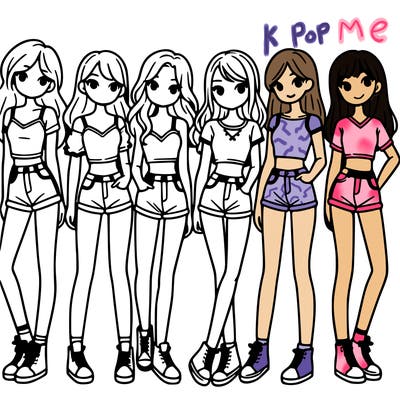 a group of girls wearing crop tops and shorts