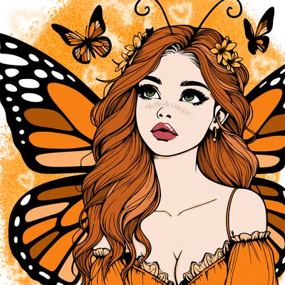 butterfly fairy realistic girl