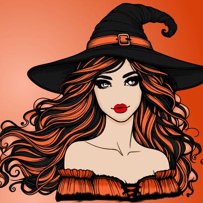 beautiful realistic human witch