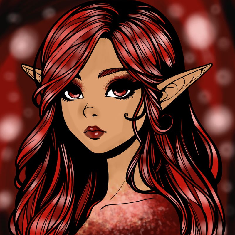 elf girl realistic dark fantasy