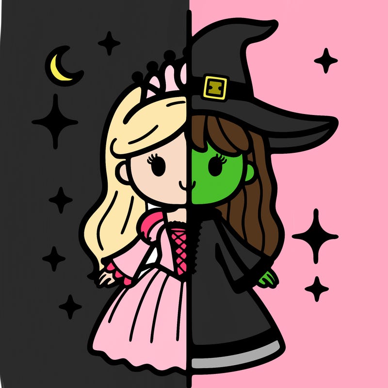 split princess and witch