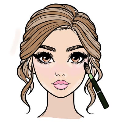 realistic person with makeup