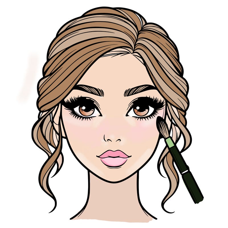 realistic person with makeup