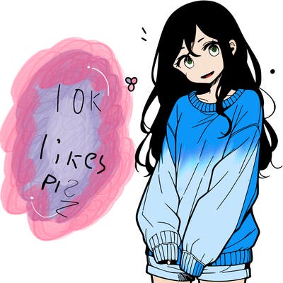 manga teen girl  in a sweater and baggy pants