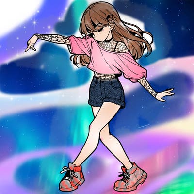 realistic girl danceing