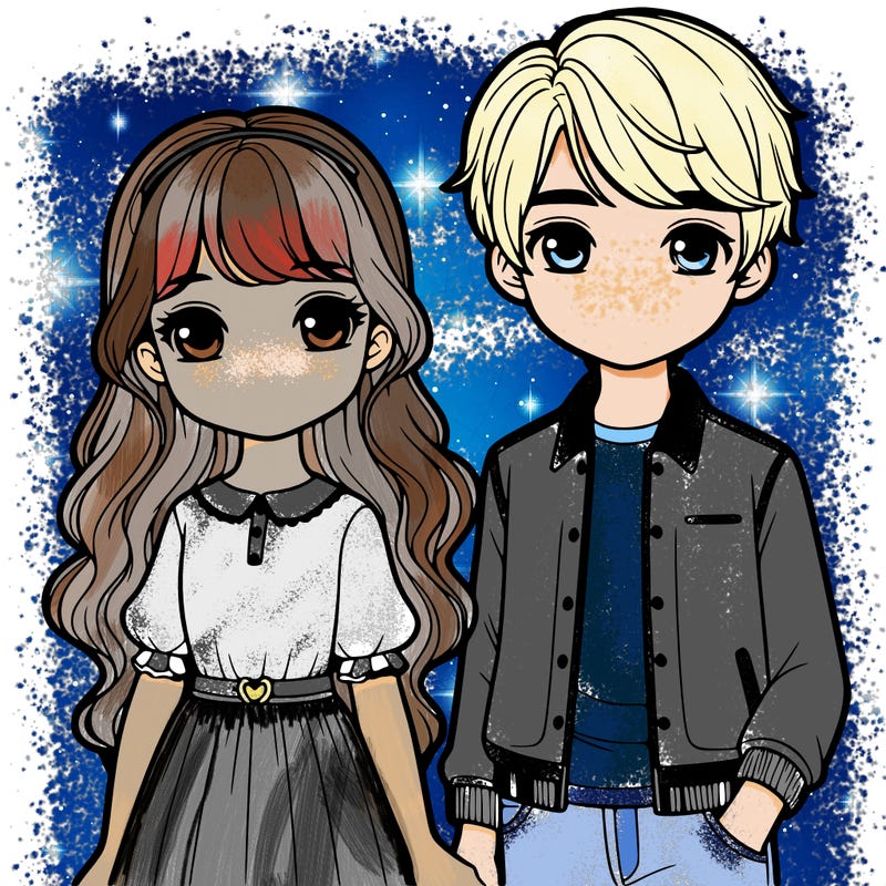 girl and guy realistic