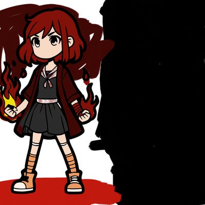 a girl with fire powers