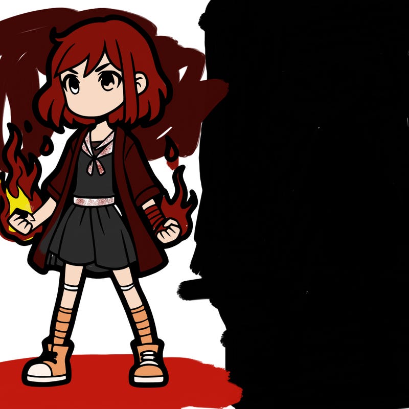 a girl with fire powers