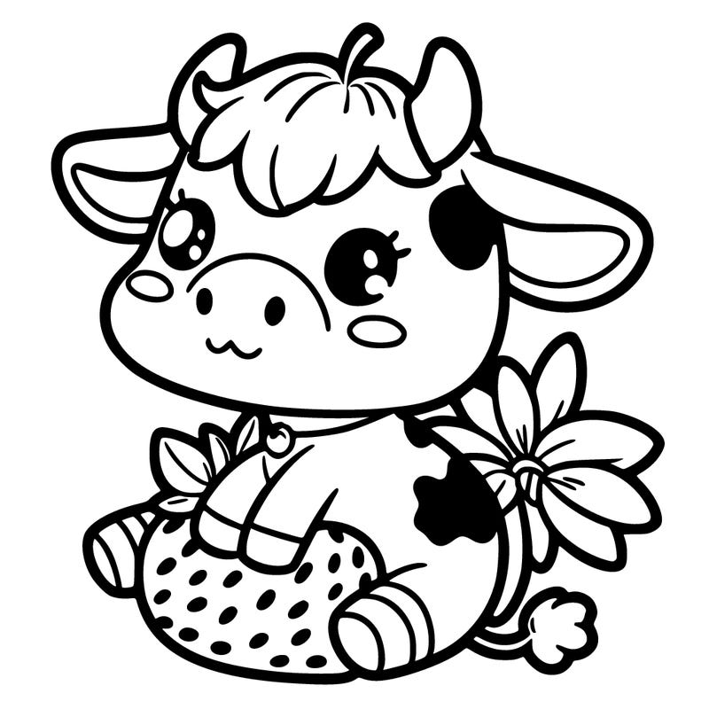 strawberry cow cute