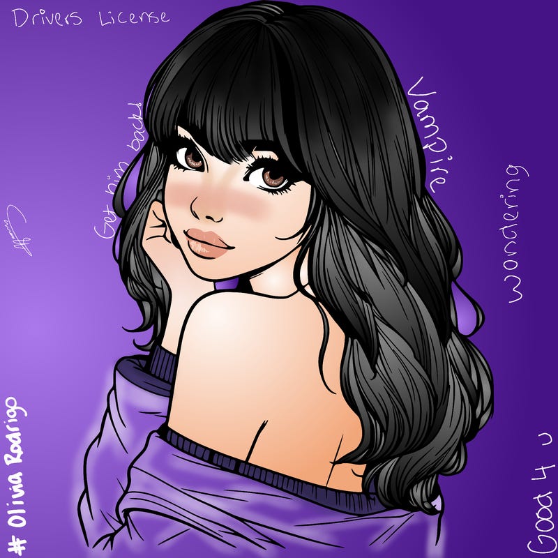 realistic girl with bangs looking over her shoulder