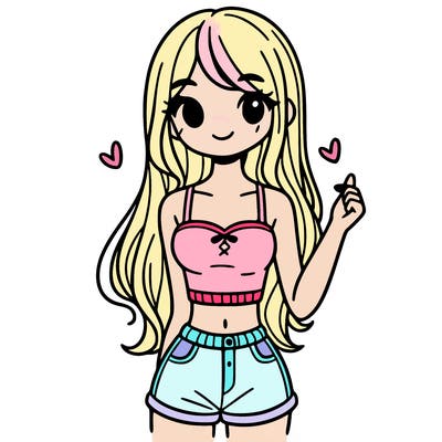 girl with cute crop top