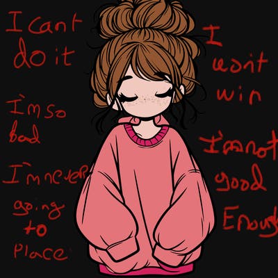 girl with baggy sweatshirt and messy bun