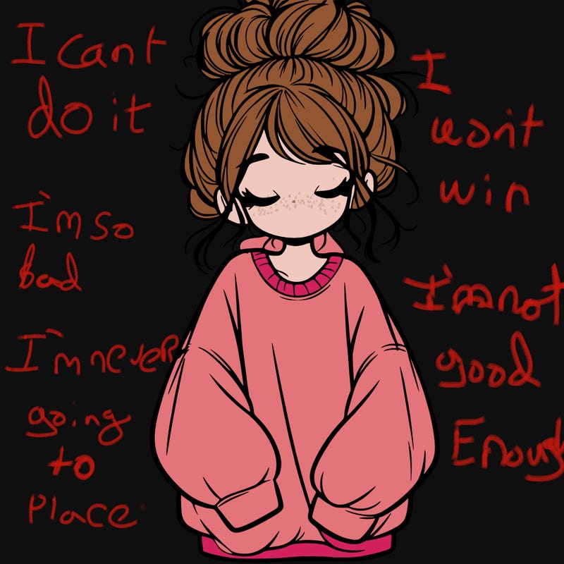 girl with baggy sweatshirt and messy bun