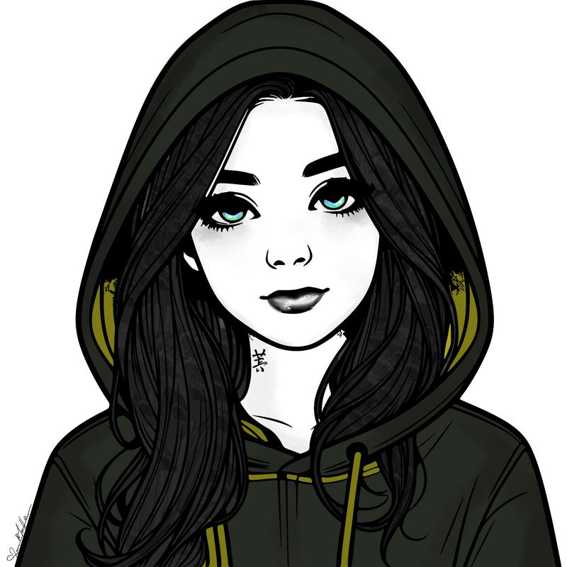 realistic girl with a hoodie