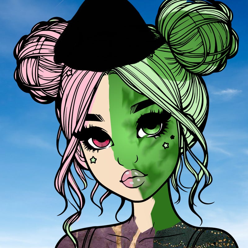 realistic girl with space buns