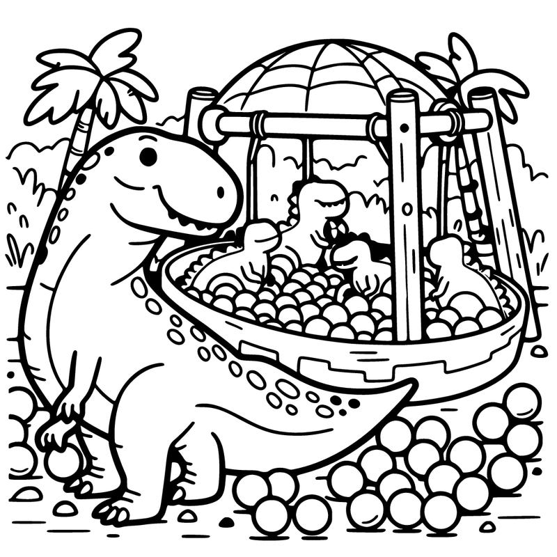 dinosaurs in a ballpit